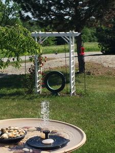 Birdbath on new deck addition